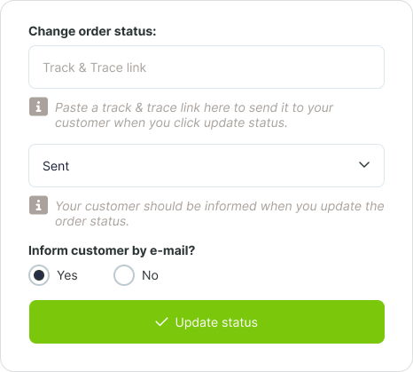 Let your customers know that their package is on its way