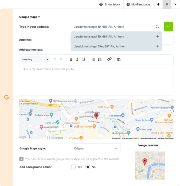 Easy integrations like Google Maps